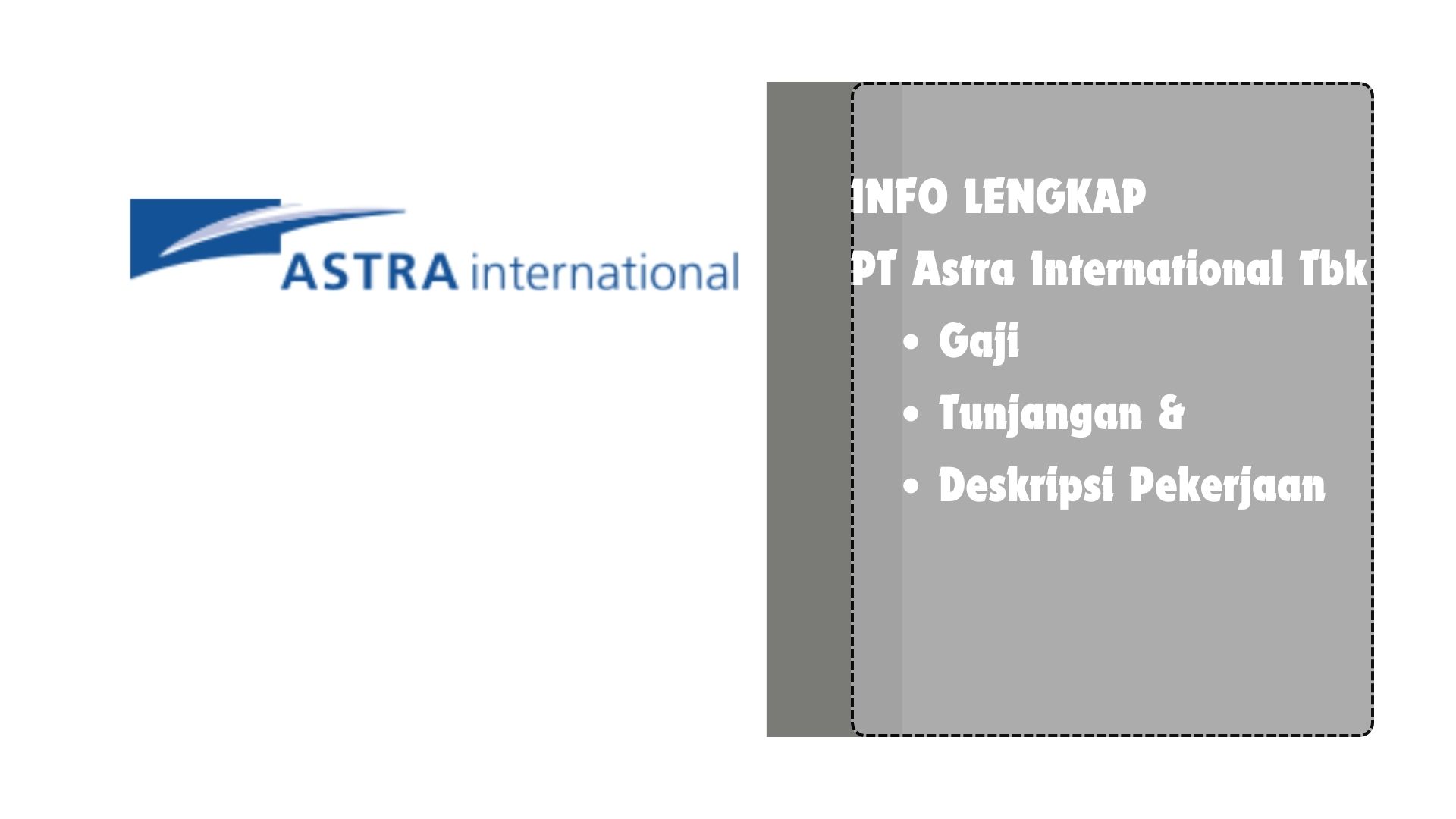 PT Astra International Tbk - Entry Level hingga Eksekutif! - Informasi lengkap tentang jabatan dan gaji di PT Astra International Tbk, mulai dari level entry level hingga eksekutif. Pelajari lebih lanjut tentang peluang karier dan struktur gaji di perusahaan terkemuka ini.